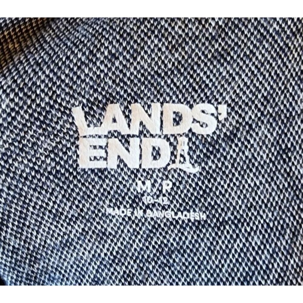 Lands End Elastic Waist Sport Knit Straight Leg Crop Capri Pants Blue Floral MP - Picture 11 of 14